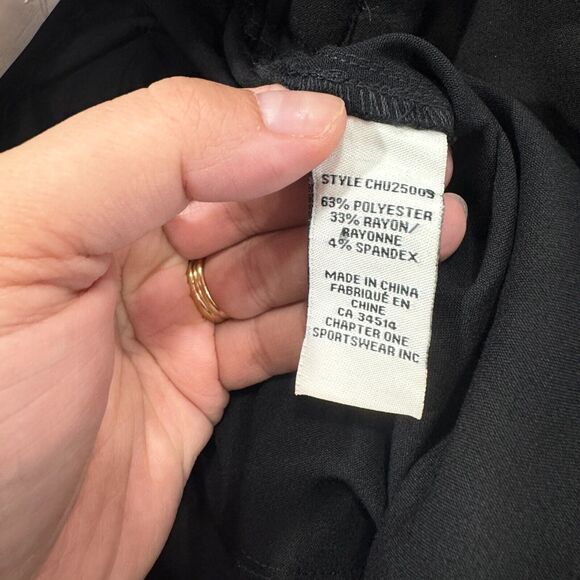 C by One Womens Black Belted Pull On Tapered Leg Elastic Waist Pants Size‎ Large - Picture 11 of 11